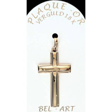 Kruisje plaqué-goud 30 x 17 mm 