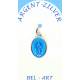 Médaille Argent - Miraculeuse - 12 mm - Email Bleu