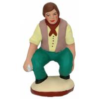 Santon Gateau 7 Cm Joueur De Boules/Accroupi N° 4