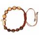 Bracelet-Dizainier s/corde Olivier / Oeil de tigre