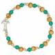 Armband op elastiel Olijvenhout - glas 