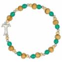 Armband op elastiel Olijvenhout - glas 