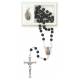 Chapelet noir + Médaille Christ Miséricordieux / Boîte