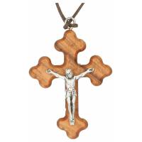 Croix s/cordon - 50 x 38 mm - Bois d'olivier