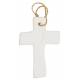 Kruis in wit porselein met duif 9,5 x 6,5 cm 