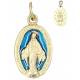 Médaille 17 mm Ov - Miraculeuse - Métal doré Email bleu