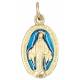 Médaille 17 mm Ov - Miraculeuse - Métal doré Email bleu