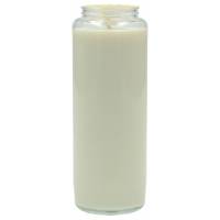 Noveenkaars in glas / wit / zonder afbeelding 
