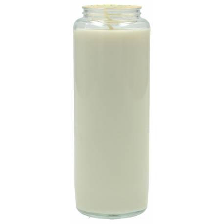 Noveenkaars in glas / wit / zonder afbeelding 