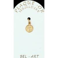 Médaille plaqué-or St Benoît 8 mm
