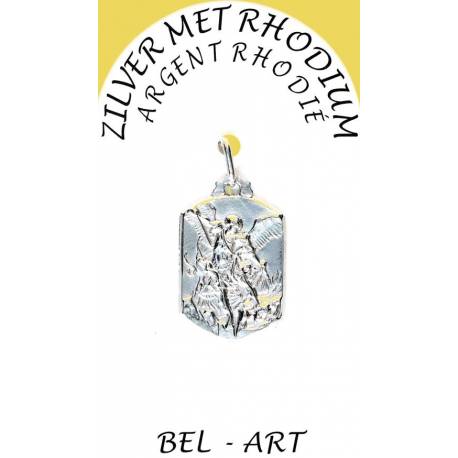 Médaille Argent Rhodié - St Michel 20 x 18 mm