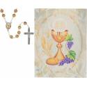 Boîte bois d'olivier + Chapelet Communion