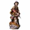 Statue en bois sculpté Saint Hubert 25 cm couleur