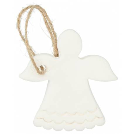 Ange à suspendre en porcelaine blanche 5.2 x 6 cm