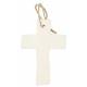 Croix en porcelaine blanche avec coeur 9.5 x 6.5 cm