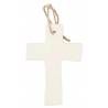 Croix en porcelaine blanche avec coeur 9.5 x 6.5 cm