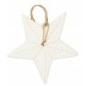Etoile à suspendre en porcelaine blanche 7.5 x 5.5 cm