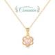 Collier plaqué or fleur avec perle