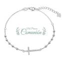 Bracelet en argent rhodié avec croix