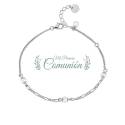 Bracelet en argent rhodié avec perles