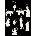 Crèche en porcelaine blanche à suspendre