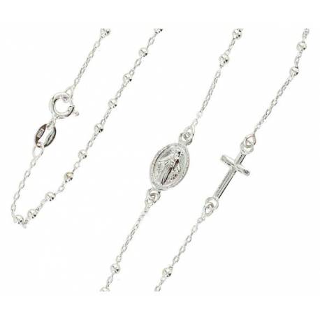 Collier chapelet argent rhodié