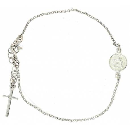 Armband met engel zilver met rhodium 