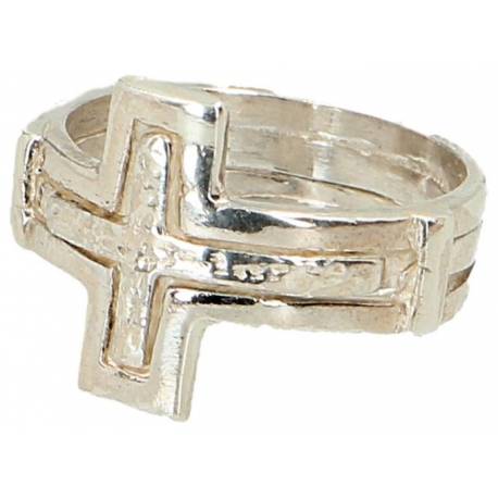 Bague croix en argent