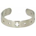 Bague argent rhodié avec croix - Mes II