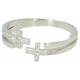 Bague en argent deux croix avec strass