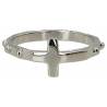 Zilver tientje ring met kruis 