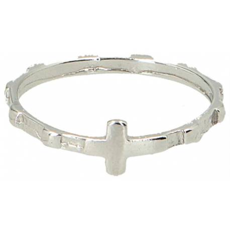 Ring-Tientje zilver met rhodium maat 61 