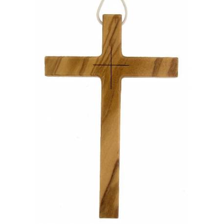 Kruisje op koord - 97 X 67 mm - Olijvenhout 