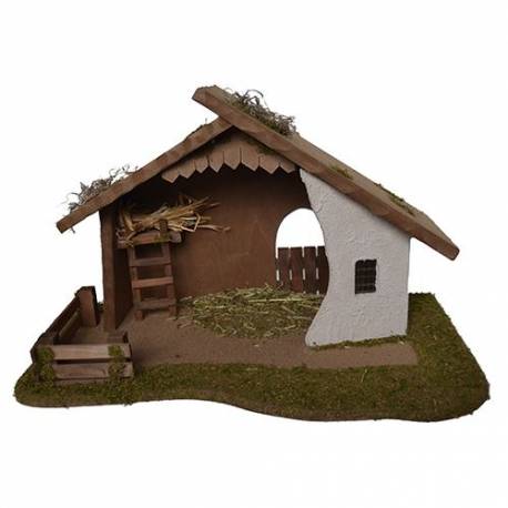 Eenvoudige lege kerststal (37x17x22cm) 
