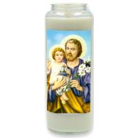Neuvaine en verre / blanc / Saint Joseph