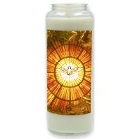 Neuvaine en verre / blanc / Saint Esprit