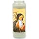 Noveenkaars in glas / wit / Heilige Benedictus 