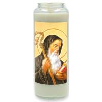 Neuvaine en verre / blanc / Saint Benoit