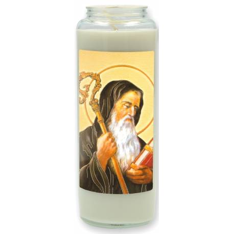 Neuvaine en verre / blanc / Saint Benoit