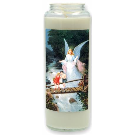 Neuvaine en verre / blanc / Ange Gardien