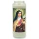 Noveenkaars in glas / wit / Heilige Theresa 