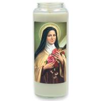 Neuvaine en verre / blanc / Sainte Thèrese de Lisieux