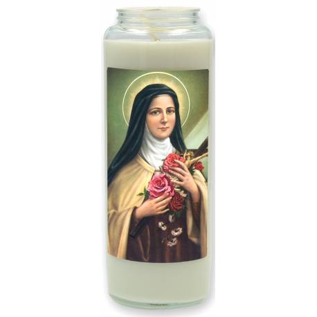 Neuvaine en verre / blanc / Sainte Thèrese de Lisieux