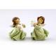 Engel met hart/ster groen 10 cm 