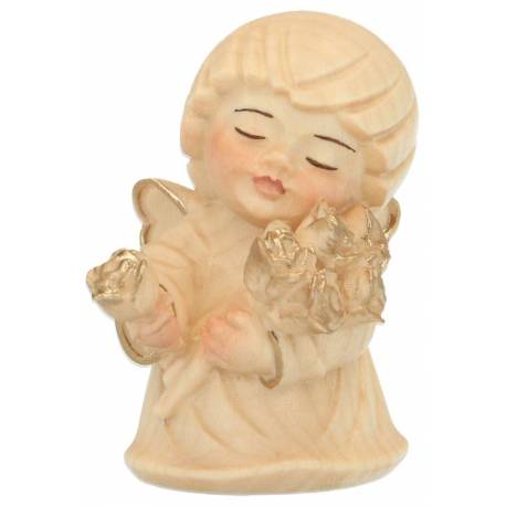 Ange avec fleurs - 7 Cm - Alabaster