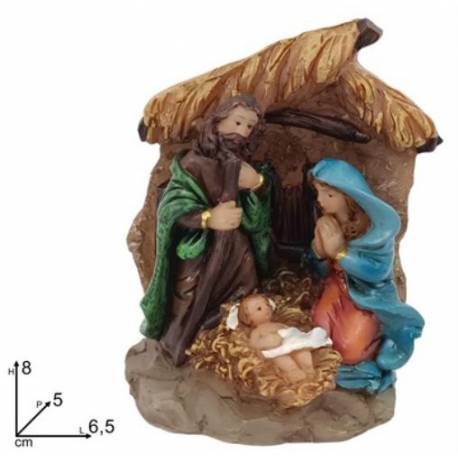 Nativité colorée (6.5 X 5 X 8 cm)