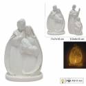 Nativité moderne en porcelaine blanche avec lumière (2 modèles assortis)