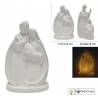 Nativité moderne en porcelaine blanche avec lumière (2 modèles assortis)