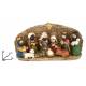 Kerstgroep 8 cm en stal in hars - 10 Figuren 