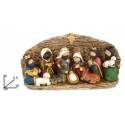 Kerstgroep 8 cm en stal in hars - 10 Figuren 